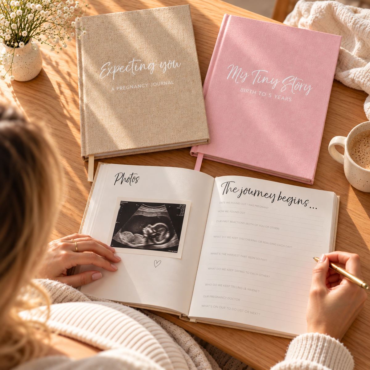 Pregnancy Journal and Baby Journal together, from first scan to first day of school